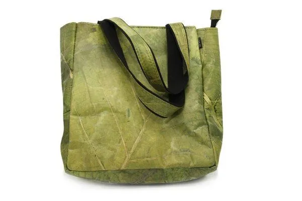 ECOMONKEY ECOMONKEY® Handtasche + veganes Lederimitat aus Blättern, Grün, – Produktbild 2 von 4