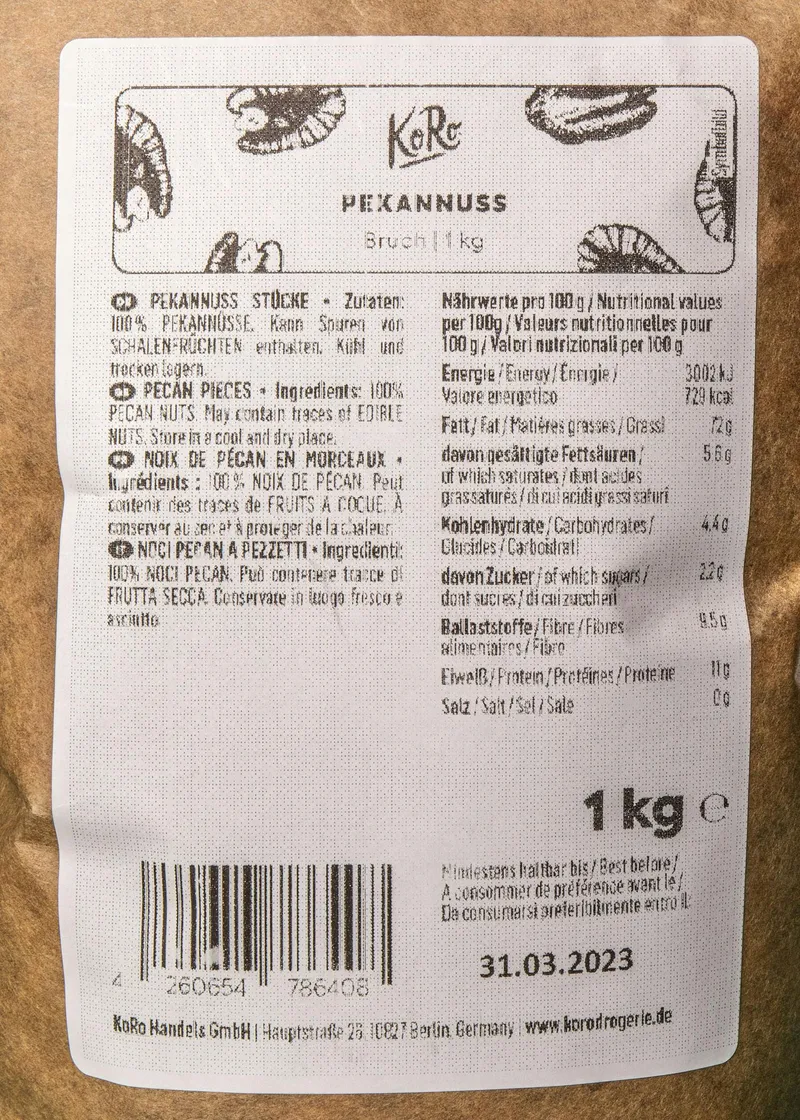 KoRo Pekannussbruch 1 kg – Produktbild 3 von 5