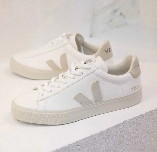 Veja Veja Sneaker Damen - Campo Chromefree, Weiß (extra white natural suede), – Produktbild 4 von 6