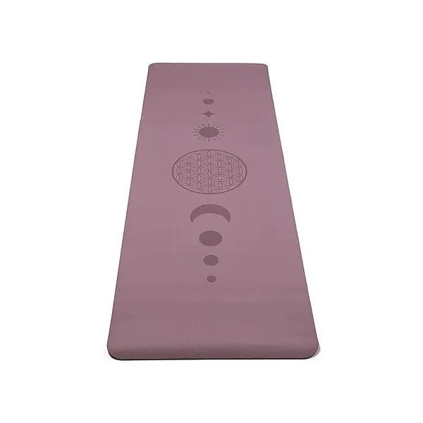 Just Be Just Be Yogamatte TPE 0,5 cm, Lila mit blume des lebens, – Produktbild 1 von 3