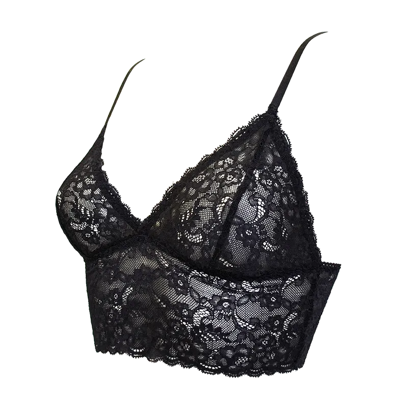 Anekdot Anekdot Damen vegan New Moon Longline Bralette, Schwarz, – Produktbild 1 von 2