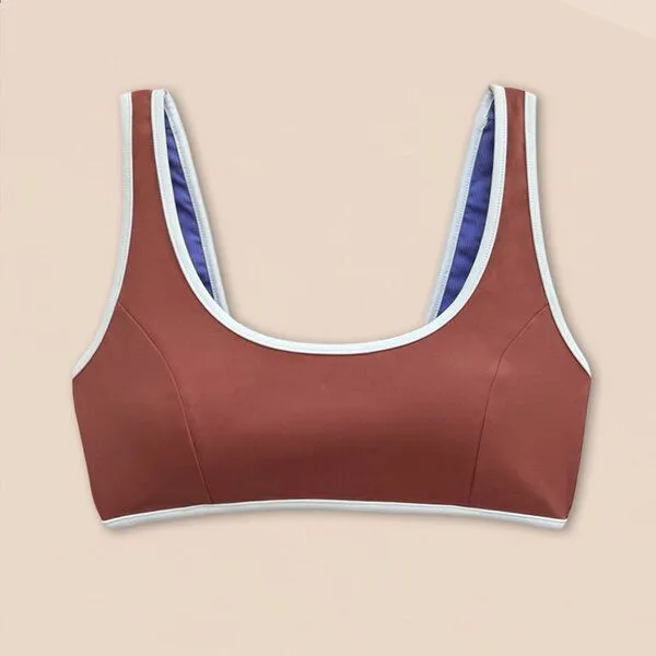 Woodlike Ocean Woodlike Ocean Allie Bikini Top - wendebar white / rose brown / lila, Braun, – Produktbild 3 von 3