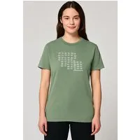 ilovemixtapes ilovemixtapes Unisex T-Shirt „Mixtapes Against Fascism“ – Bio-Baumwolle, Stone Washed Sage Green, Denim Blue & Black, Fair Wear – Produktbild 1 von 1