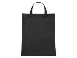 Baumwoll-Tragetaschen, schwarz 38x42 cm mit zwei kurzen Henkeln – Produktbild 1 von 1