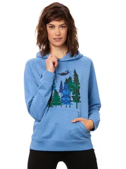 FellHerz FellHerz Damen Hoodie Wood Girl blue melange, Bio Fair und Vegan – Produktbild 1 von 1
