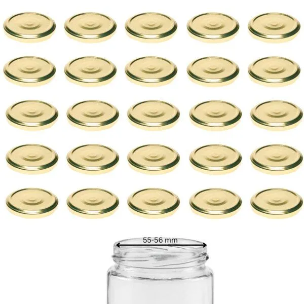 mikken mikken 25 Ersatzdeckel TO66 Ø 6,9 cm für Marmeladen- & Einmachgläser, Gold, – Produktbild 1 von 3