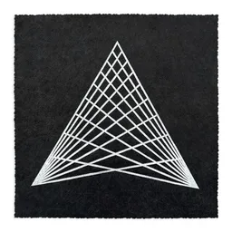 Veskor Cassiopeia Veskor Cassiopeia TRIANGULAR GRID Linoldruck | 22 × 22 cm | Silber auf Schwarz – Produktbild 1 von 1