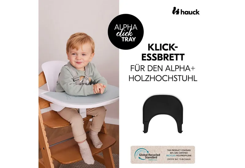 Hauck Hauck Hochstuhltablett Alpha Click Tray, Black, Kunststoff, aus recyceltem Material, Schwarz, – Produktbild 1 von 5