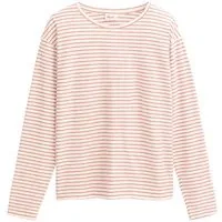 People Wear Organic People Wear Organic Langarmshirt, geringelt, Bio-Baumwolle, Rosenholz geringelt, – Produktbild 1 von 1