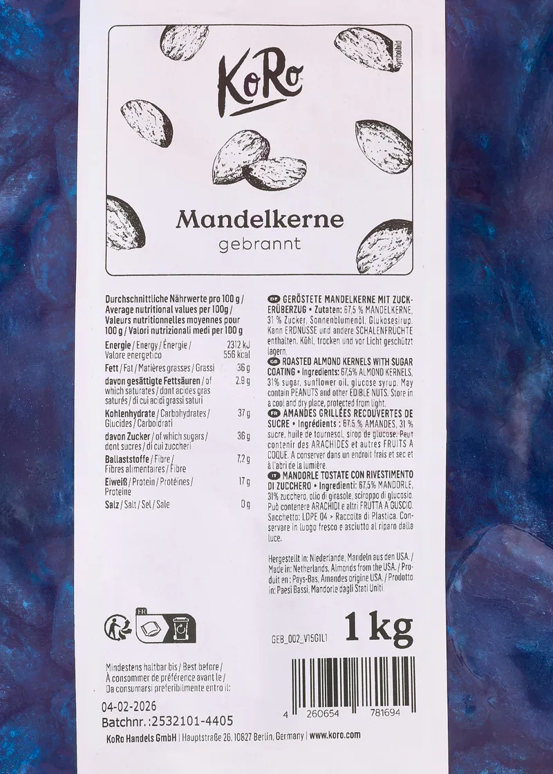 KoRo Gebrannte Mandeln 1 kg – Produktbild 5 von 5