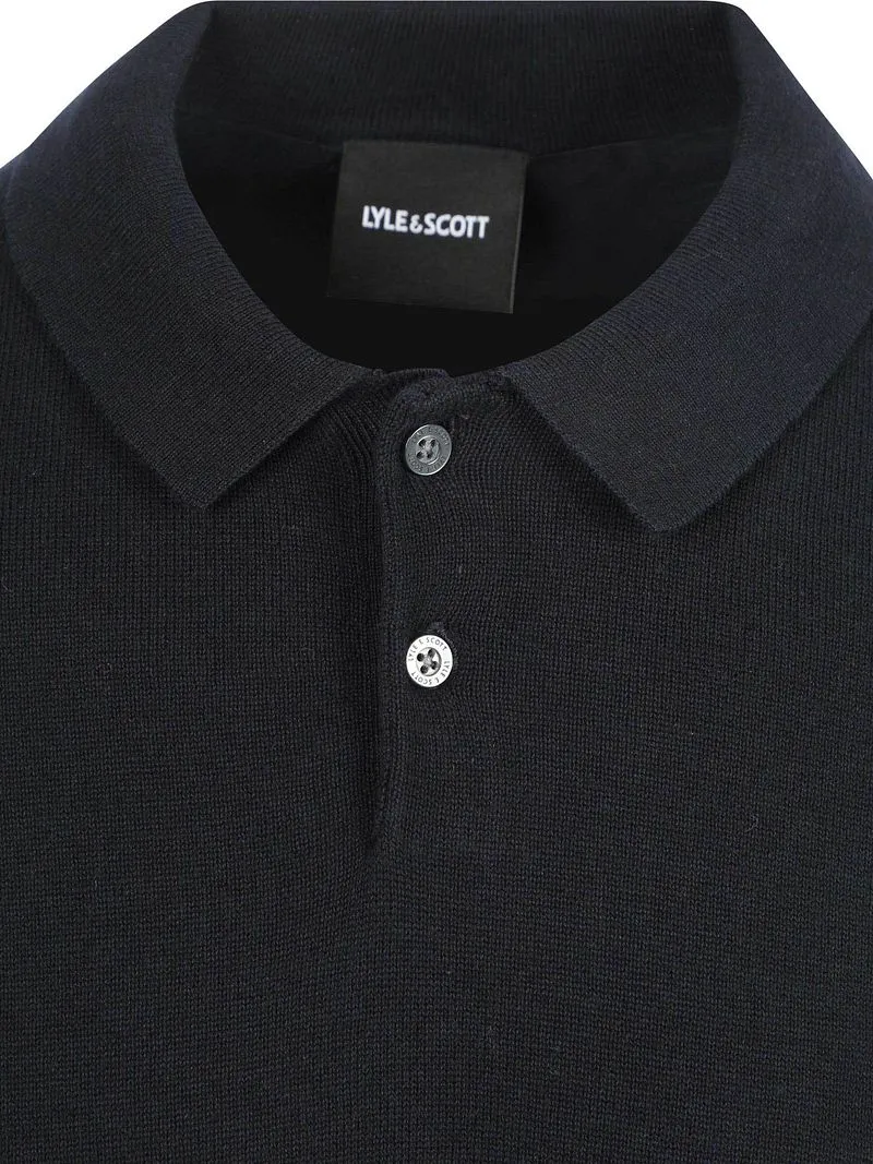 Lyle and Scott Lyle & Scott Strick-Poloshirt Marine - Größe M, Dunkelblau, – Produktbild 4 von 5
