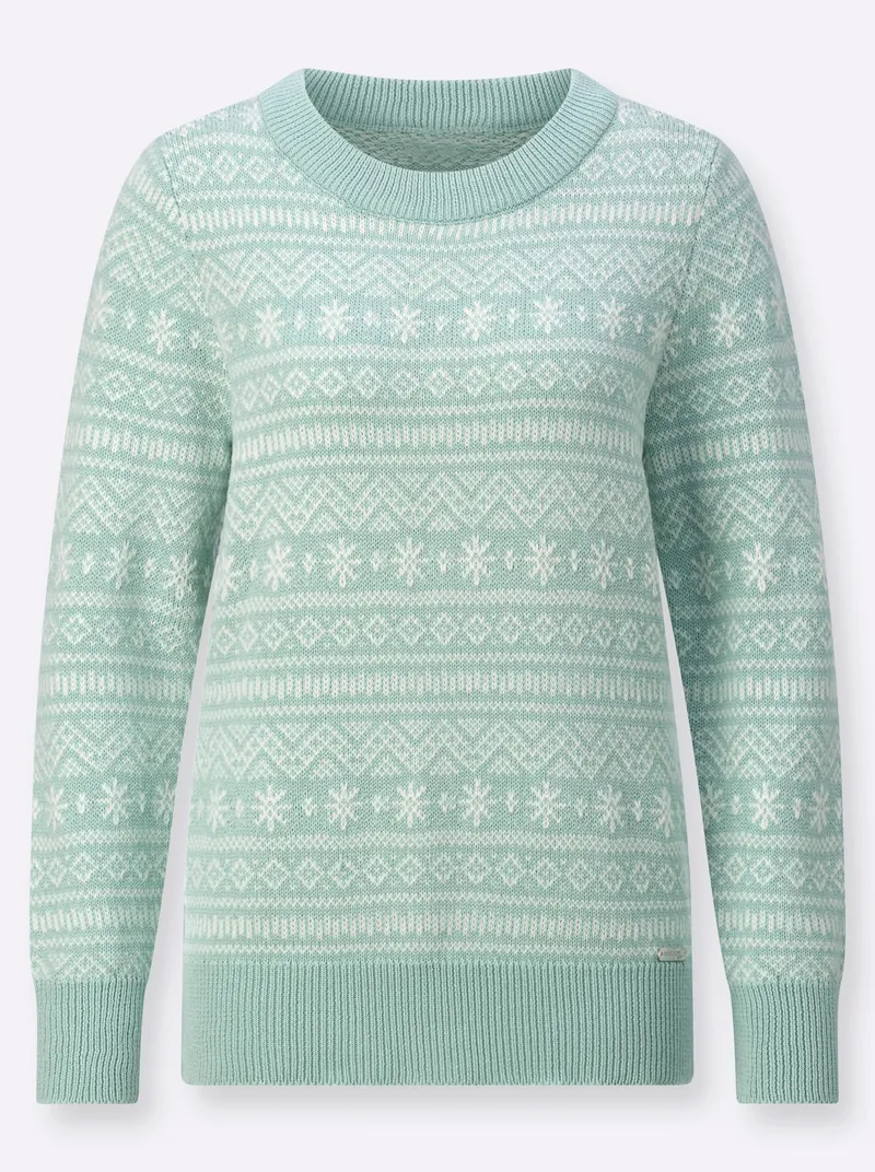 Witt Norwegerpullover, Kalkmint-ecru, – Produktbild 2 von 2