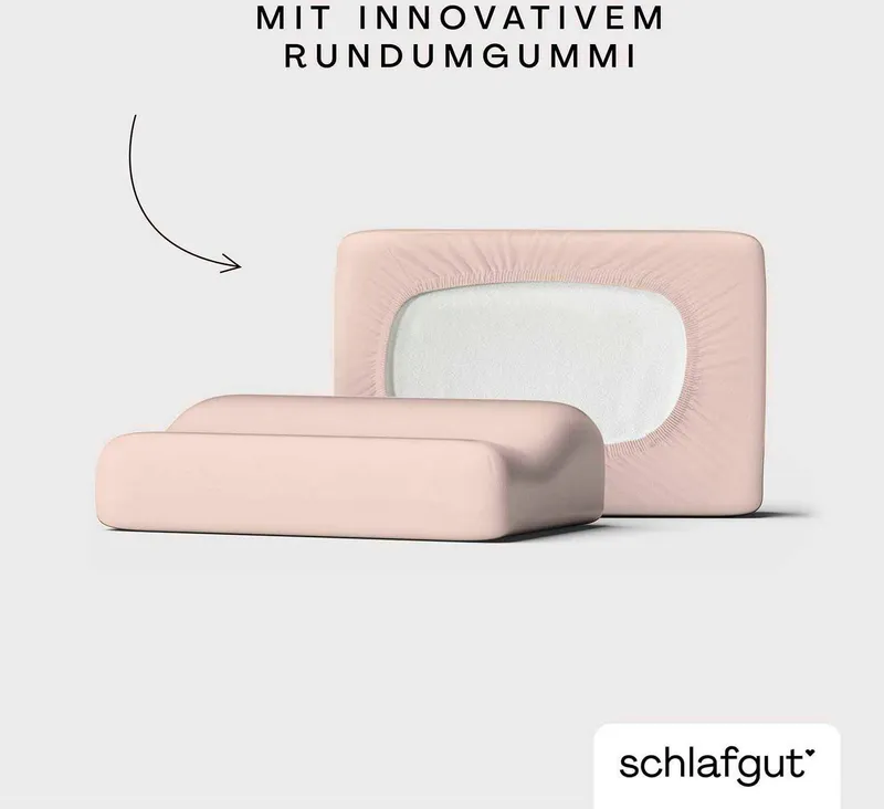Schlafgut Schlafgut Kissenbezug Pure flexibler Kissenbezug für Nackenstützkissen, (1 Stück), Bio-Baumwolle mit Elasthan, mit Gummizug, bügelfrei, Rot, – Produktbild 1 von 5