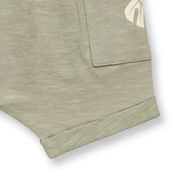 Sense Organics Sense Organics Babyshorts mit Blätter-Druck, Modell MAGESH, Seegrasgrün mit blättern, – Produktbild 4 von 4