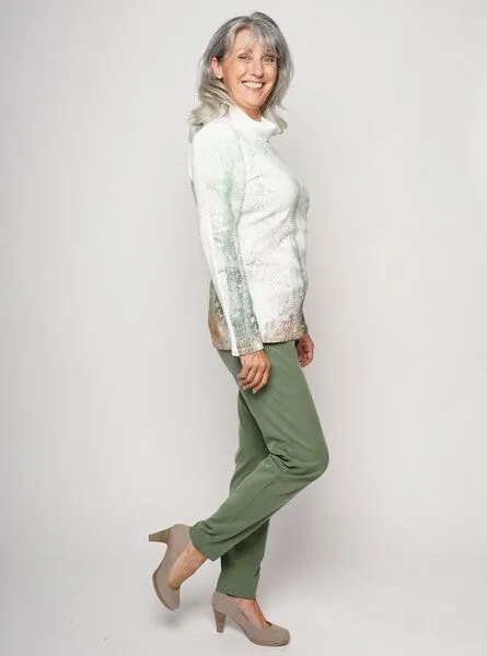 Peaces.bio - handbedruckte Biomode Peaces.bio - handbedruckte Biomode Biostrickpulli Eichenträume, Offwhite, – Produktbild 4 von 4