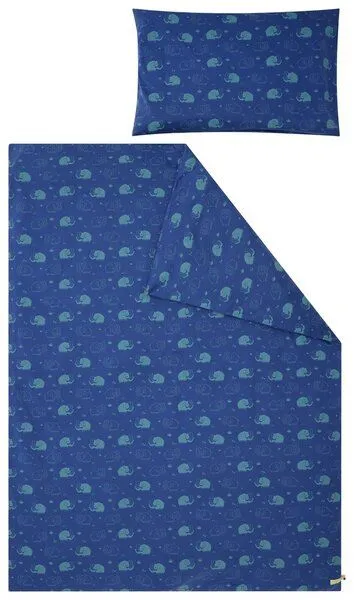 loud + proud loud + proud Kinder Jersey Bettwäsche-Set 100 x 135cm, GOTS-zertifiziert, Ultramarine mammut(blau), – Produktbild 2 von 4