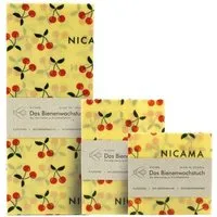 NICAMA NICAMA Bienenwachstücher 3er Set (M + L + XXL), Knackige kirsche, – Produktbild 1 von 1