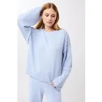 mandala MANDALA Damen vegan Lockerer Strickpullover In Halcyon Blau, Blau, – Produktbild 1 von 1