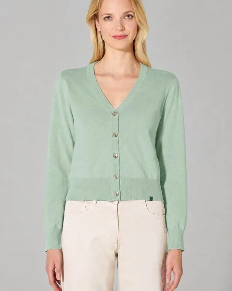 HempAge Hempage Damen Strickjacke kurz Hanf/Bio-Baumwolle, Menta, – Produktbild 2 von 4