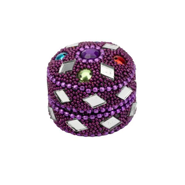 El Puente El Puente "Zirkus" Dose aus Aluminium mit Pailletten in Lila | Fair Trade & Handmade aus Indien, Rosa, – Produktbild 1 von 2