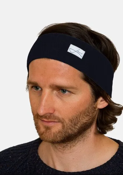 Lou-i Lou-i Stirnband aus Bio-Baumwolle, Dunkelblau, – Produktbild 3 von 4