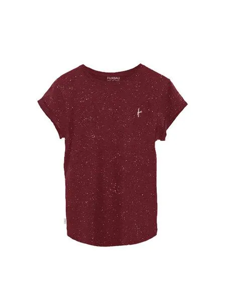 FUXBAU FUXBAU Frauen fux T-Shirt - neps, Bordeaux neps, – Produktbild 3 von 4
