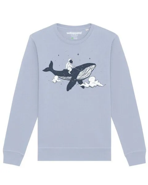 watapparel watapparel Sweatshirt Unisex Spacewhale, Serene blue, – Produktbild 1 von 3