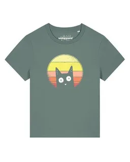watapparel watapparel T-Shirt Frauen Sunset Cat – Produktbild 1 von 1