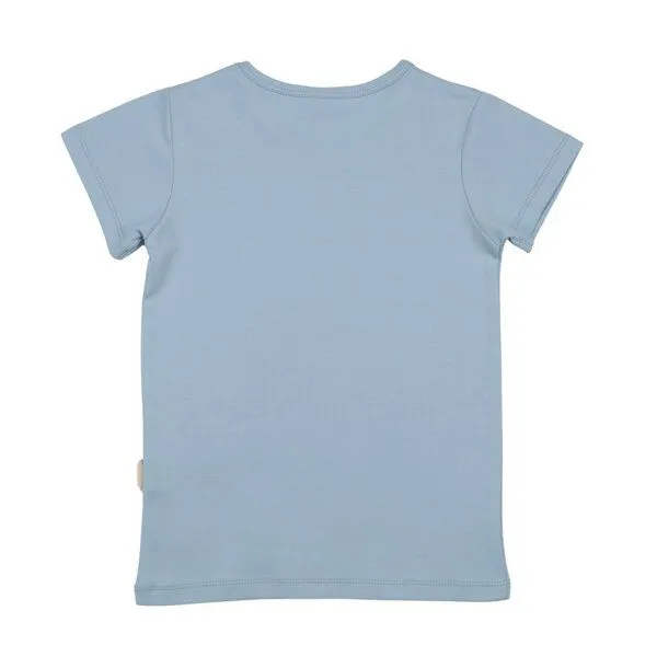 Walkiddy Walkiddy T-Shirt Hellblau Sommer-Frontprint Bio-Baumwolle GOTS – Produktbild 3 von 3