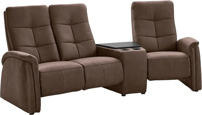 exxpo - sofa fashion 3-Sitzer Tivoli, Kinosofa mit Relaxfunktion, mit Ablagetisch und Stauraum, bequem und komfortabel, hohe Rückenlehne, Braun, – Produktbild 2 von 5