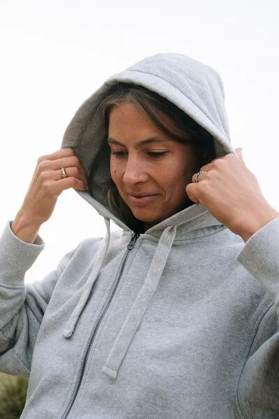 SALZWASSER SALZWASSER THY Zip Hoodie (Unisex) aus 100% Bio-Baumwolle (GOTS), Hellgrau (grau), – Produktbild 3 von 4