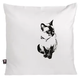 Hirschkind Hirschkind Bio-Kissenbezug 'Katze' weiß, 40*40cm – Produktbild 1 von 1