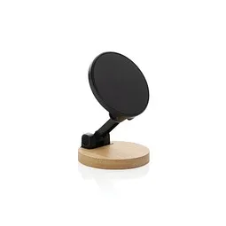 XD Collection Magmount Telefonständer aus RCS rec. Kunststoff und Bambus, schwarz, braun, Schwarz / braun, – Produktbild 1 von 1