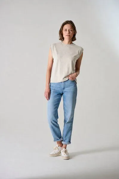 HempAge HempAge Damen ärmelloses T-Shirt Hanf/Biobaumwolle, Distel(beige), – Produktbild 2 von 4