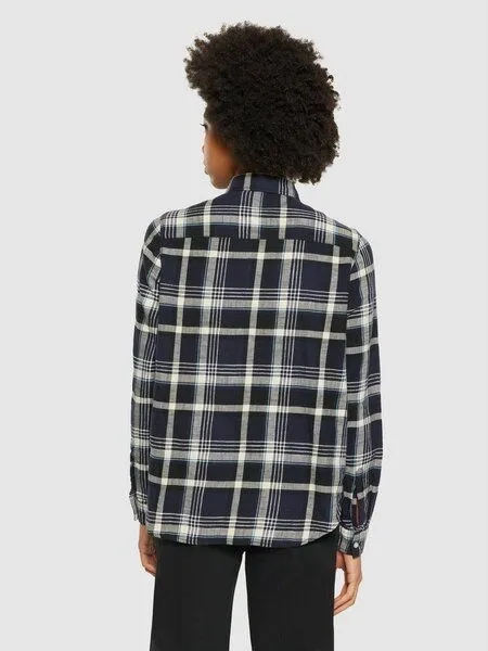 KnowledgeCotton Apparel KnowledgeCotton Apparel Flanell-Bluse Check, Black jet, – Produktbild 3 von 4
