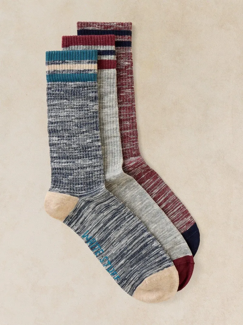 White Stuff 3-er Pack gerippte Sportsocken - 41-43, Blau multi, – Produktbild 1 von 2