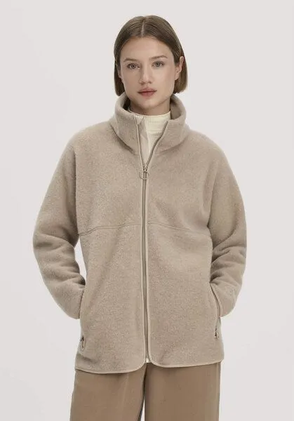 hessnatur hessnatur Wollfleece Jacke Oversized aus reiner Bio-Merinowolle, Sand, – Produktbild 1 von 5