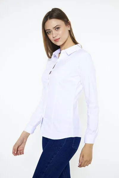 Bruno Barella Bruno Barella Slim Fit Hemdbluse aus Biobaumwolle, Weiss, – Produktbild 2 von 2