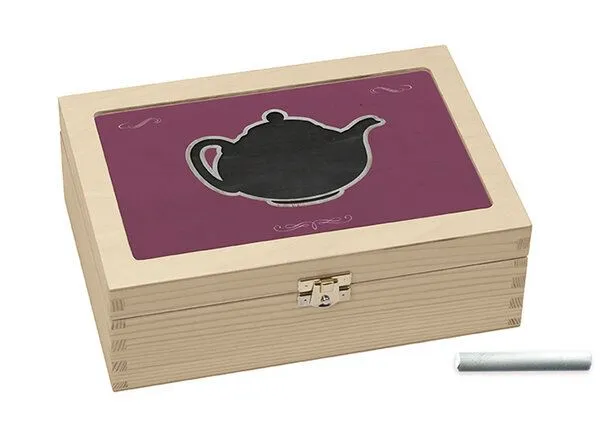 Contento Contento Teebox mit 6 Fächern herausnehmbar mit Kreidetafel – Produktbild 4 von 4