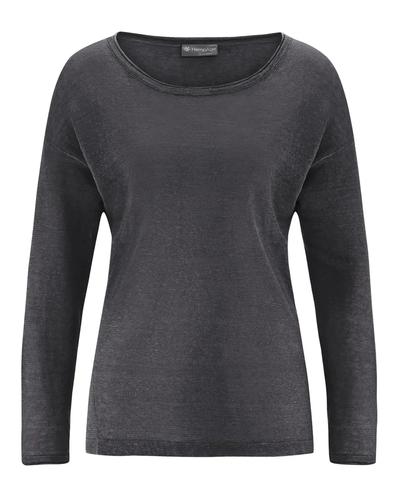 HempAge Hempage Damen vegan Pullover Airy Anthrazit, Grau, – Produktbild 1 von 2