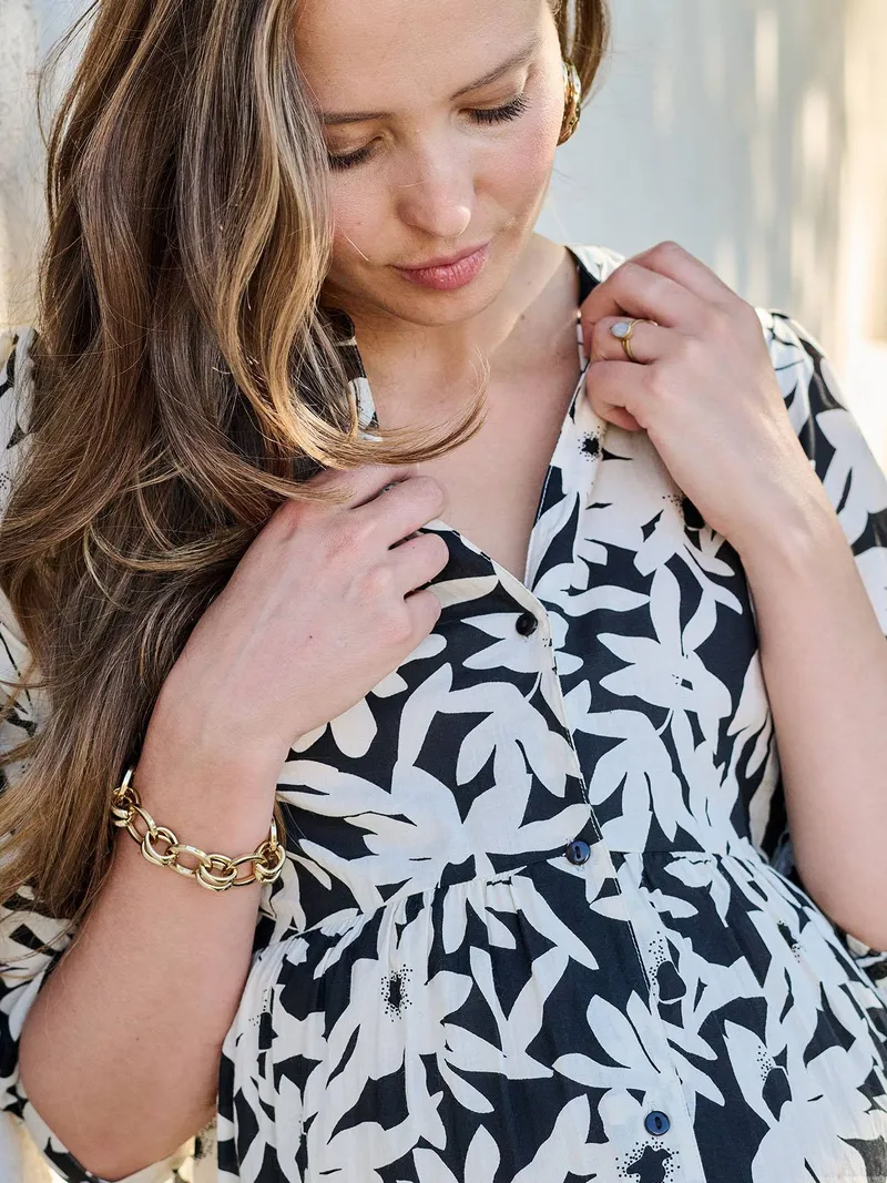 Envie De Fraise Langes Boho-Kleid für Schwangerschaft & Stillzeit ENVIE DE FRAISE, Schwarz, – Produktbild 2 von 4