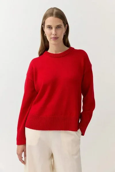 The Slow Label The Slow Label Pullover aus Merinowolle, Bright red (rot), – Produktbild 3 von 4