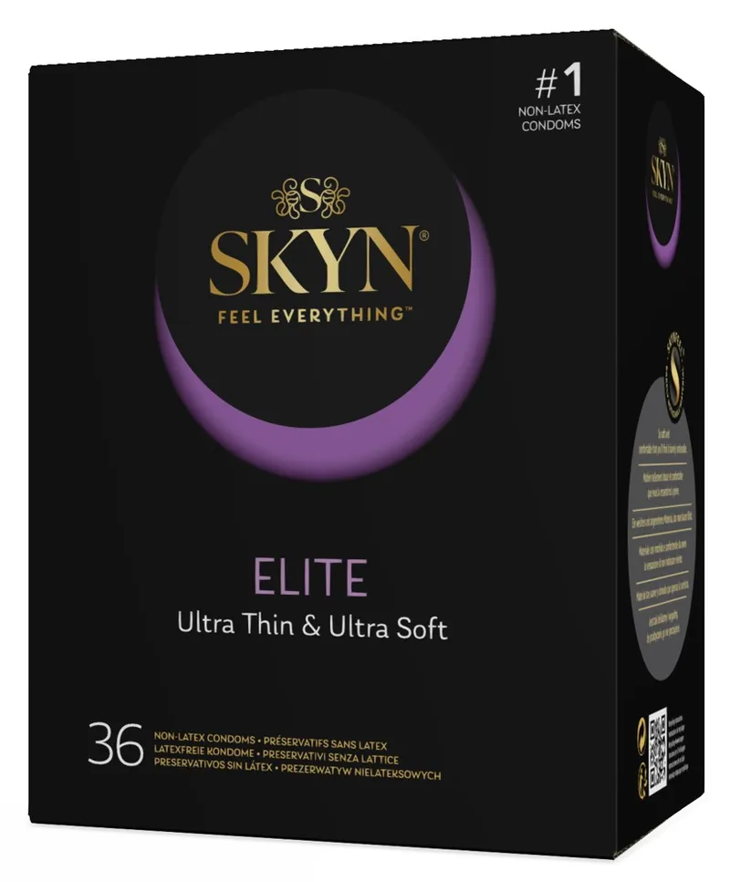 SKYN SKYN Kondome Elite (Ultra Thin & Ultra Soft) Packung mit, 36 St., hypoallergene Kondome, ideal für Latexallergiker, superdünne latexfreie Kondome aus Sensoprène™, Weiß, – Produktbild 2 von 5