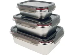 Metaltex Metaltex 3er-Set Frischhaltedosen aus Edelstahl mit PP-Deckel – Produktbild 1 von 1