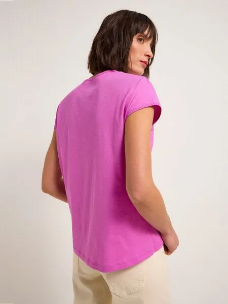 LANIUS LANIUS Shirt mit überschnittener Schulter aus Bio-Baumwolle, Bloom, – Produktbild 4 von 4