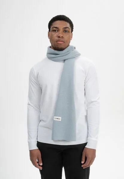 MELA MELA Bundle Feinstrick Mütze kurz LESH + Jacquard Schal ASMEE, Cloudy blue, – Produktbild 4 von 4