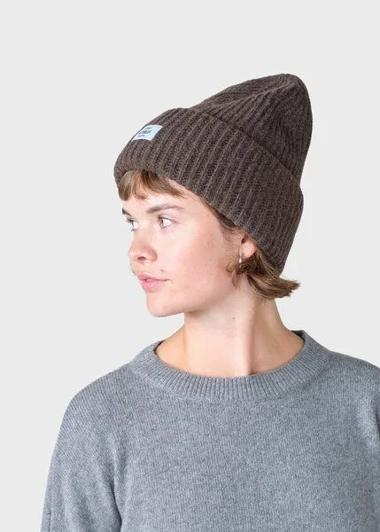 Klitmøller Collective Klitmøller Collective Wide Rib Beanie aus mulesingfreier Merinowolle, Taupe (braun), – Produktbild 1 von 1