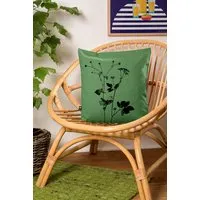 Hirschkind Hirschkind Bio-Kissenbezug 'Lovely Unkraut' grün mit schwarzem Druck 40*40 cm – Produktbild 1 von 1
