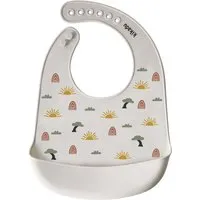 Kikadu Silikon Lätzchen mit Auffangschale Giraffe natur Maße 30,5 x 23 cm – Produktbild 1 von 1