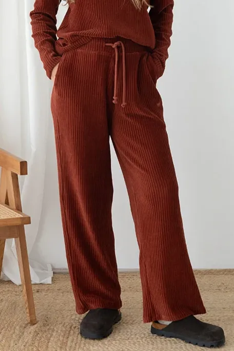 TWOTHIRDS TWOTHIRDS Damen vegan Hose Abruka Wine, Dunkelrot, – Produktbild 2 von 2